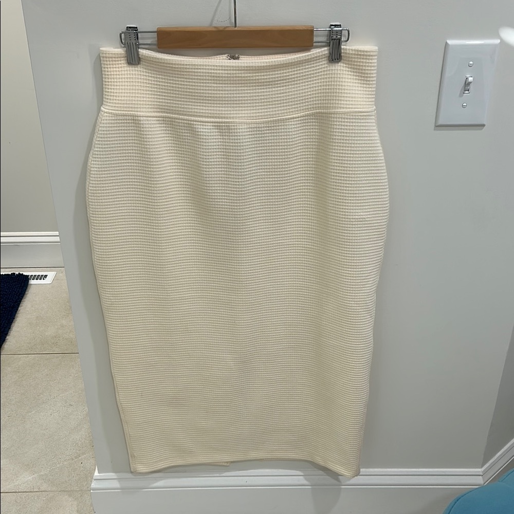 Lou & Grey Cream Midi Pencil Skirt for Work